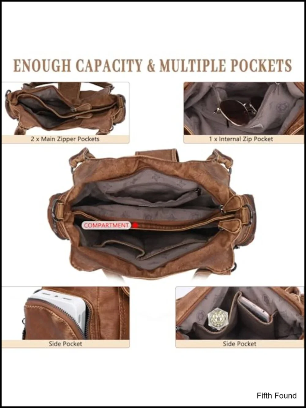 Vegan Leather Hobo Shoulder Bag Roomy Tote Handbag Crossbody